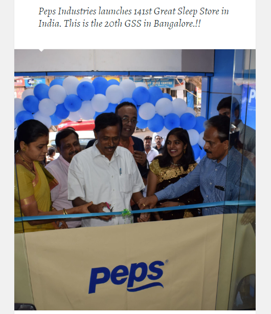 Peps Industries launches 141st Great Sleep  Store in India