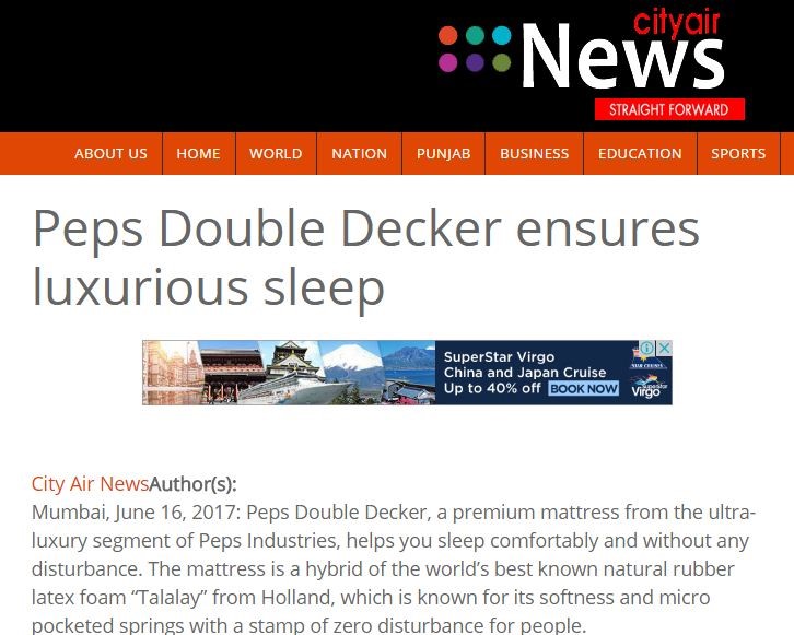 Peps Double Decker ensures luxurious sleep.
